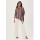 Blusa Ererê Malha de Suede Assimétrica Manga Longa Estampa Trama Ancestral