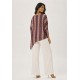 Blusa Ererê Malha de Suede Assimétrica Manga Longa Estampa Trama Ancestral