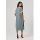 Vestido Midi Tribalê Malha Plus Bicolor Verde Sálvia
