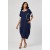 Vestido Midi Tribalê Malha Plus Bicolor Azul Marinho Noturno