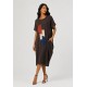 Vestido Amora Malha Midi Plus Marrom Cacau