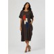 Vestido Amora Malha Midi Plus Marrom Cacau