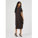 Vestido Amora Malha Midi Plus Marrom Cacau