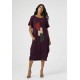 Vestido Amora Malha Midi Plus Açaí Profundo
