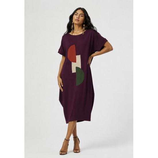 Vestido Amora Malha Midi Plus Açaí Profundo