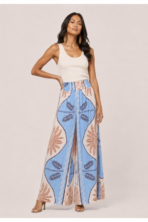 Calça Pantalona Elastic Embaú Estampa Caminhos do Arumã