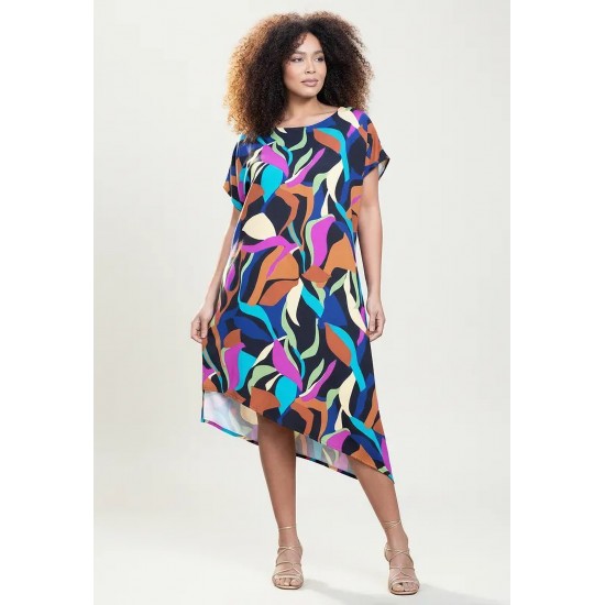 Vestido Midi Plano Estampa Aurora Urbana