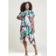 Vestido Midi Plano Estampa Encanto Botânico