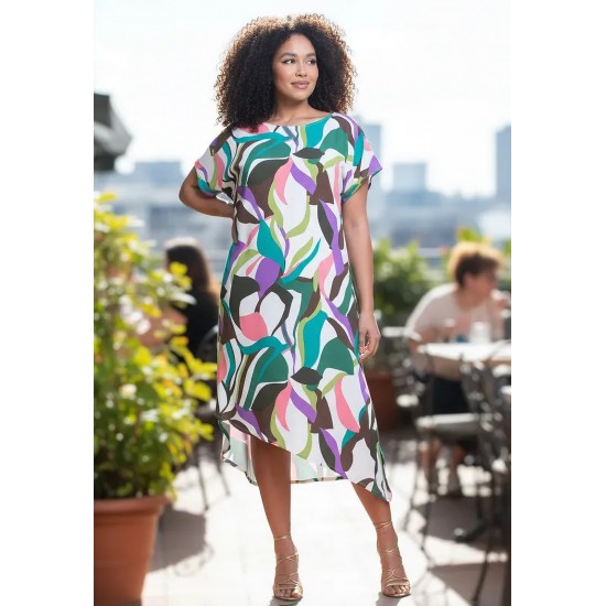 Vestido Midi Plano Estampa Encanto Botânico