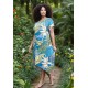 Vestido Midi Plano Estampa Brisa Botânica