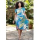 Vestido Midi Plano Estampa Brisa Botânica
