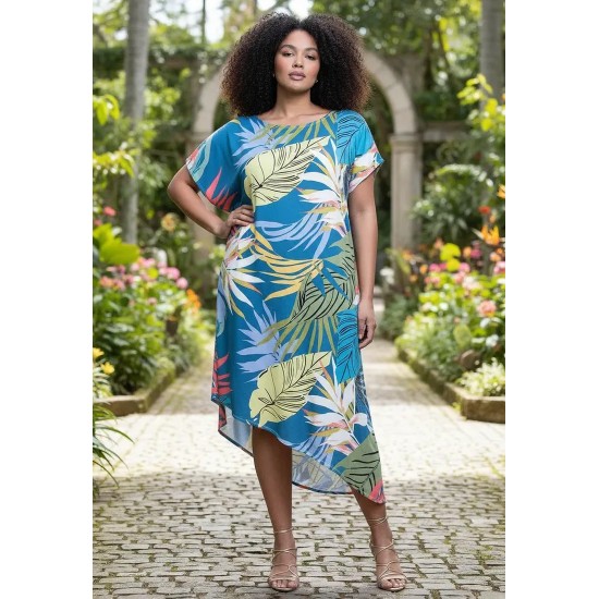 Vestido Midi Plano Estampa Brisa Botânica