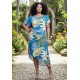 Vestido Midi Plano Estampa Brisa Botânica