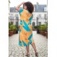 Vestido Midi Plano Estampa Aurora Botânica