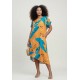 Vestido Midi Plano Estampa Aurora Botânica