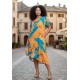 Vestido Midi Plano Estampa Aurora Botânica
