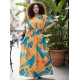 Vestido Kaftan Viscose Longo Estampa Aurora Botânica