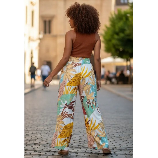 Calça Pantalona Elastic Embaú Estampa Aurora Suave