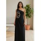Vestido Flor do Tempo Linho com Viscose Preto