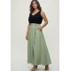 Saia Midi com Zíper Verde Menta