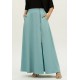 Saia Midi com Zíper Turquesa Suave