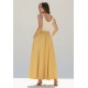 Saia Midi com Zíper Amarelo Dijon