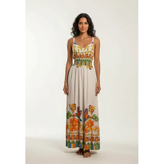 Vestido Midi Plus Viscose Alça Média Asas do Brasil oFF