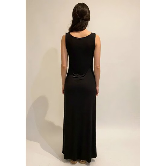 Vestido Acaé Longo Regatão Viscose Preto