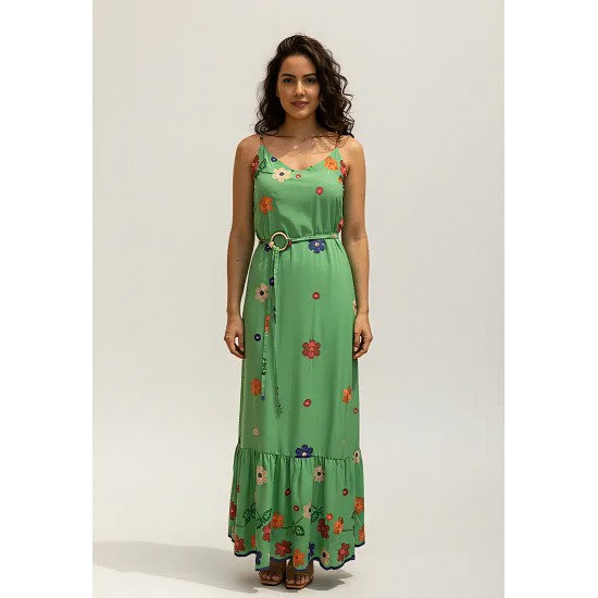 Vestido Longo Reto Regata Brisa Verde