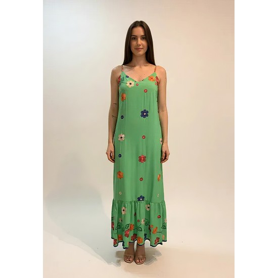 Vestido Longo Reto Regata Brisa Verde