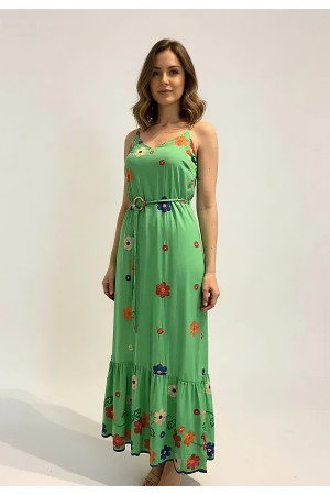 Vestido Longo Reto Regata Brisa Verde