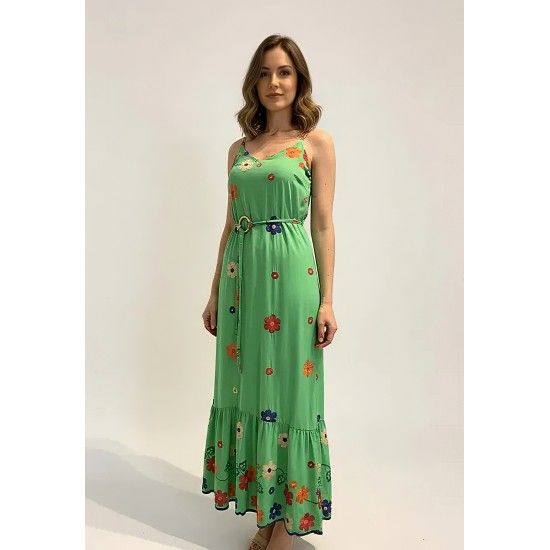 Vestido Longo Reto Regata Brisa Verde