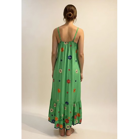 Vestido Longo Reto Regata Brisa Verde