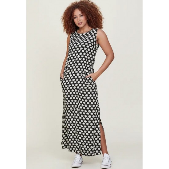 Vestido Longo Plano com Bolso Estampa Festa das Margaridas