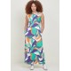 Vestido Longo Plano com Bolso Estampa Brisa do Mar
