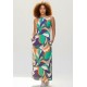 Vestido Longo Plano com Bolso Estampa Brisa do Mar
