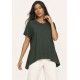 T-Shirt Ampla Malha Manga Curta Verde Musgo