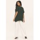 T-Shirt Ampla Malha Manga Curta Verde Musgo