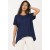 T-Shirt Ampla Malha Manga Curta Azul Marinho