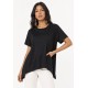 T-Shirt Ampla Malha Manga Curta Preta