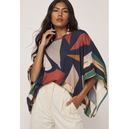 Blusa Asa Delta Malha Tupã Geometrias do Tempo