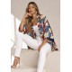 Kimono Viscose Manga Ampla Estampa Floresce