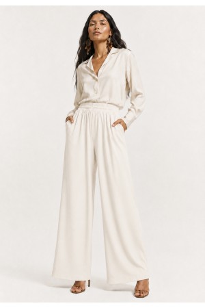 Calça Pantalona Inhambuxintã Malha Off White