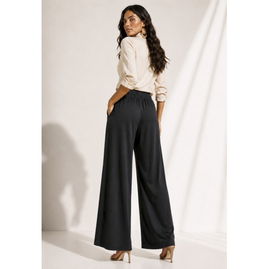 Calça Pantalona Inhambuxintã Malha Preto
