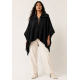 Poncho de Tricô de Frio Feminino Eclipse Amazônico Preto Inverno