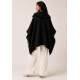 Poncho de Tricô de Frio Feminino Eclipse Amazônico Preto Inverno