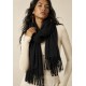 Echarpe Feminina Preto com Franjas para Frio e Inverno