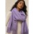 Echarpe Feminina Lilás com Franjas para Frio e Inverno
