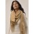 Echarpe Feminina Bege com Franjas para Frio e Inverno