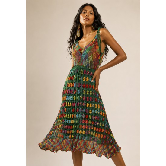 Vestido Renda Filé Jardim do Pontal